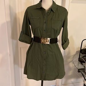 Womens button up shirt dress size M